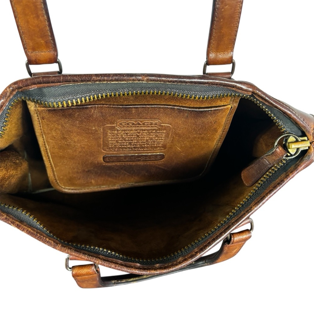 RARE Vintage Coach Brown Leather Bag Coach Stamp: 141-2126 Made In NYC - Picture 6 of 13